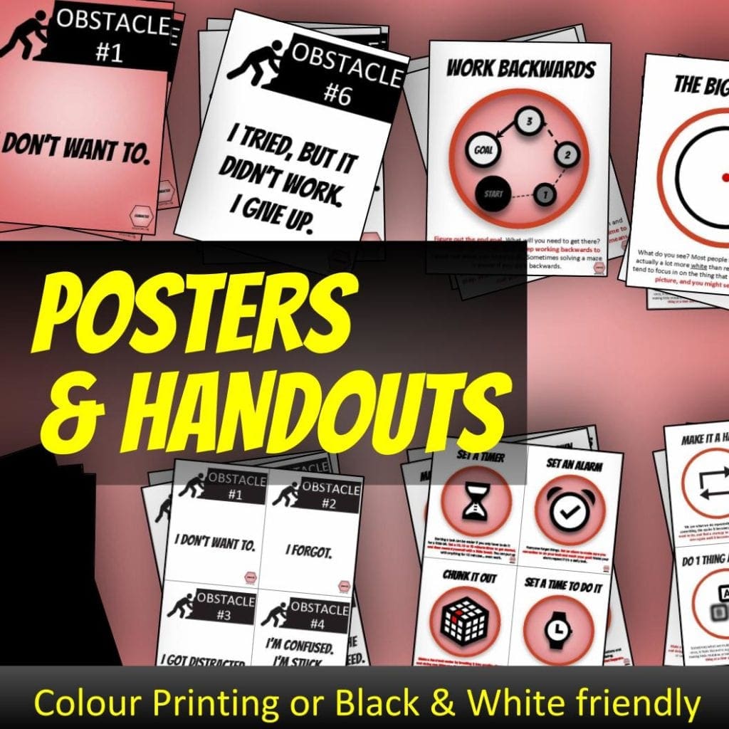Posters and handouts come in colour versions or black & white friendly versions