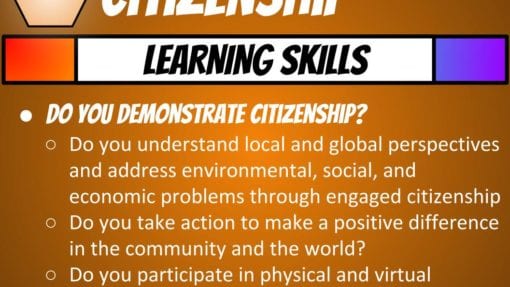 Slide showing 3 questions about citizenship transferable skills - do you demonstrate citizenship?