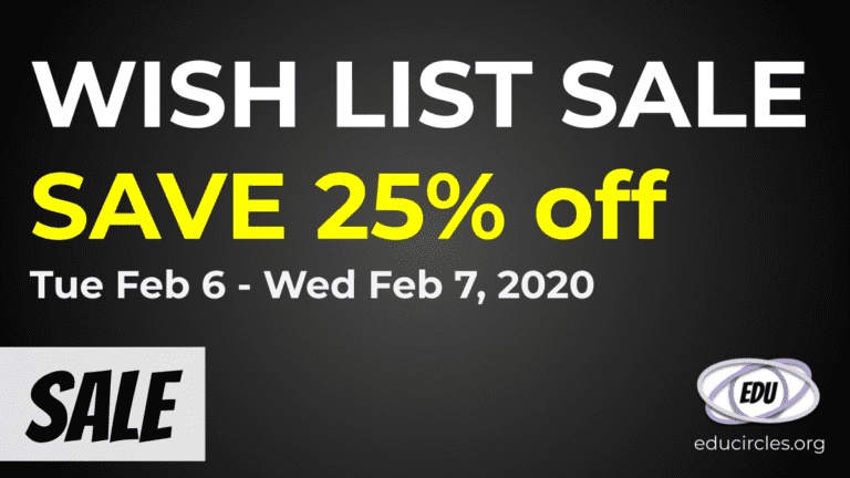 Wish List Sale – save 25%