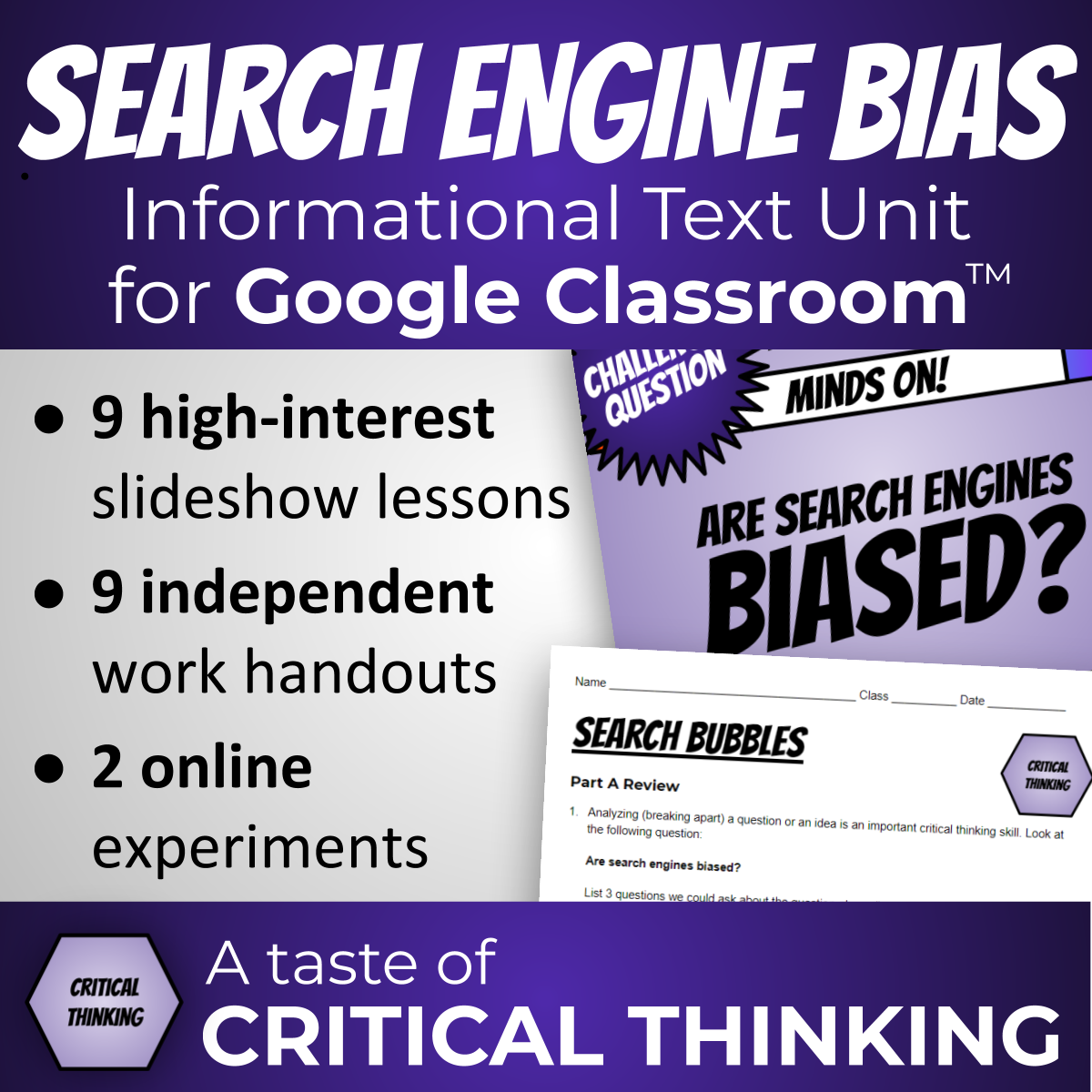 critical thinking lesson plans pdf