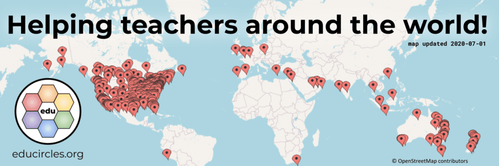 World map showing where people have purchased Educircles lesson plans
