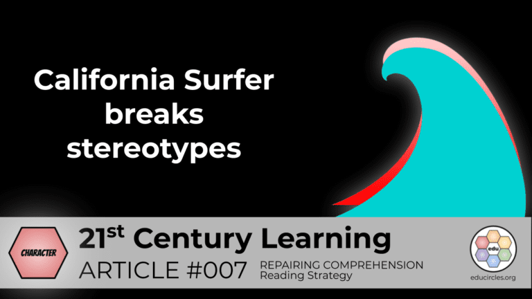 California Surfer – Character Education Lesson (Reading Response Article 007)