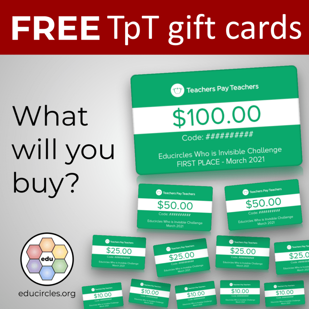 Free TpT resources and Teachers Pay Teachers Gift Card give away