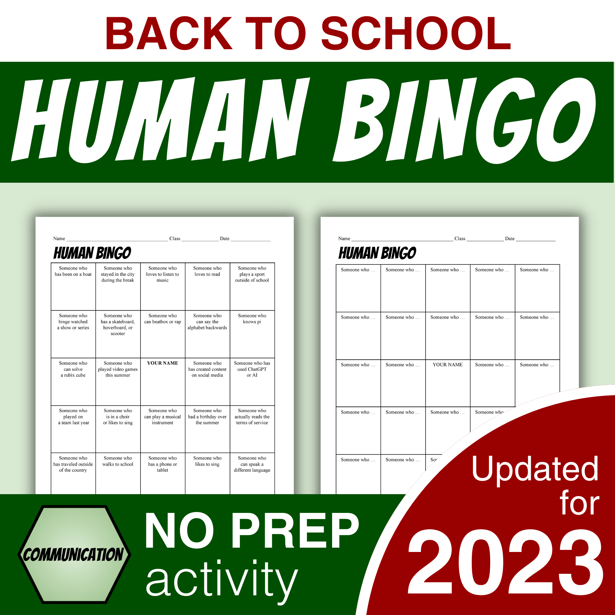 Get to Know You Bingo FREE PDF: Ice Breaker Human Bingo Handouts